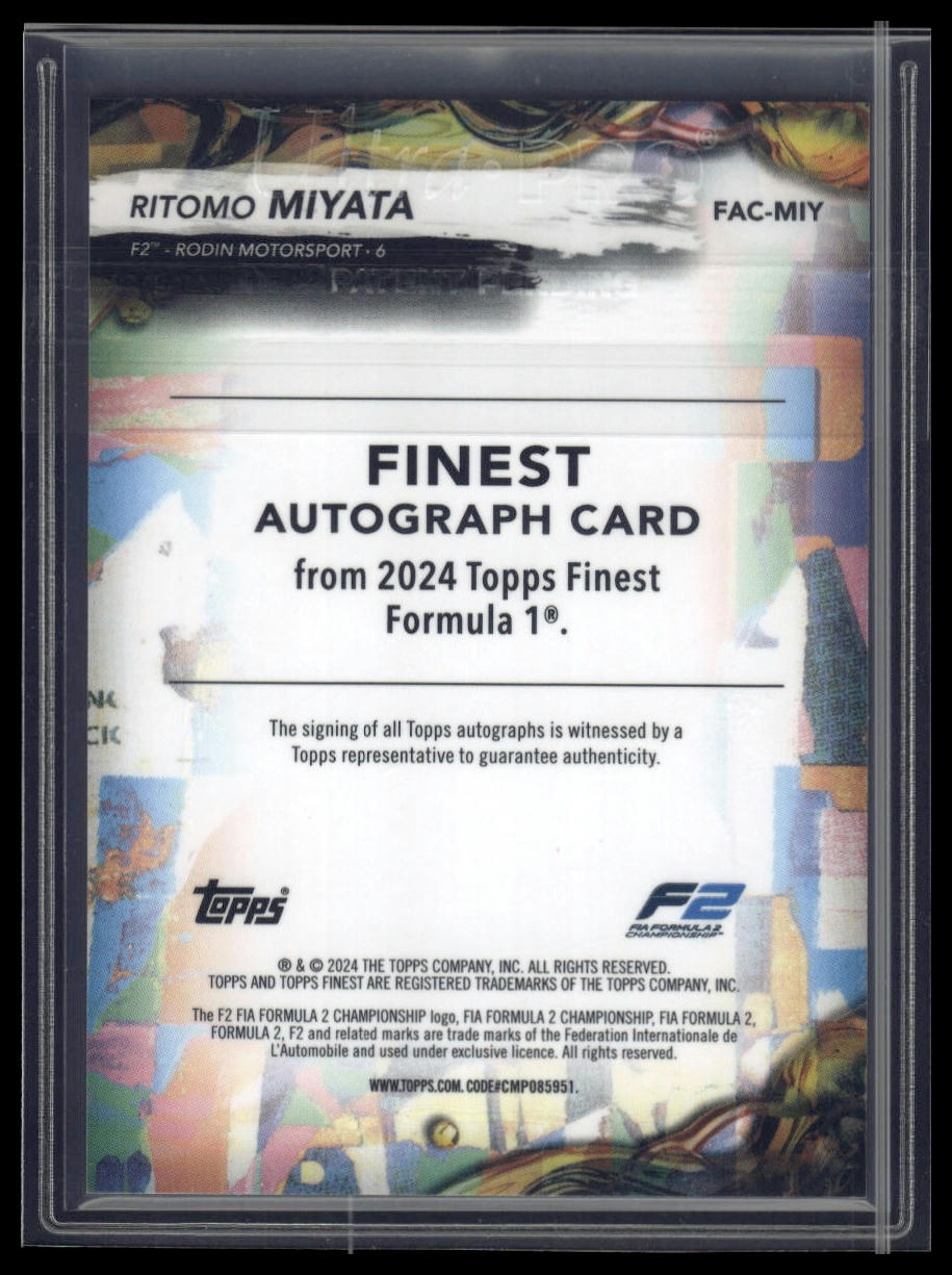 2024 Topps Finest Formula 1 #FAC-MIY Ritomo Miyata Finest Autographs /74