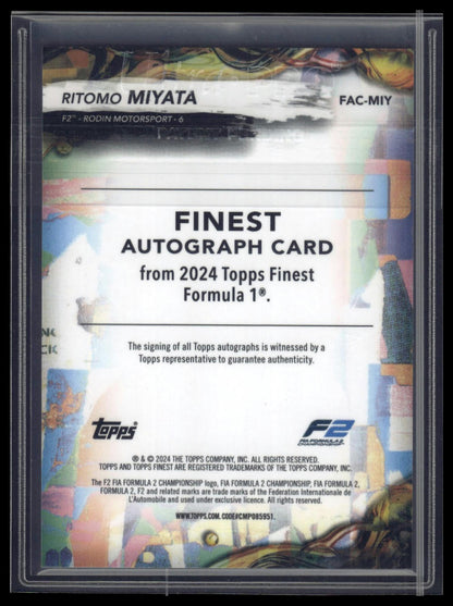 2024 Topps Finest Formula 1 #FAC-MIY Ritomo Miyata Finest Autographs /74
