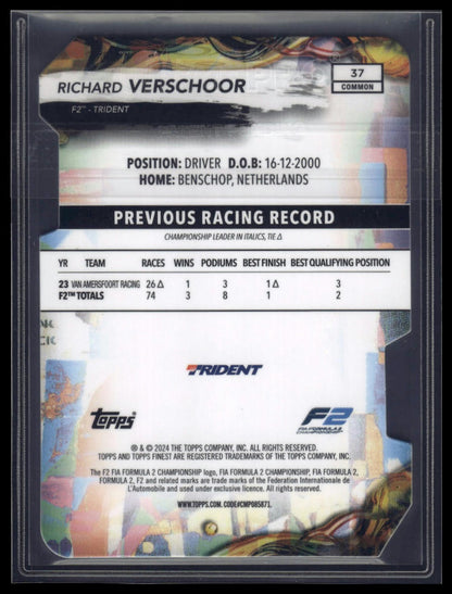2024 Topps Finest Formula 1 #37 Richard Verschoor Refractors Die Cut #/99