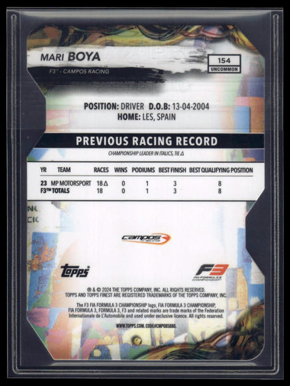 2024 Topps Finest Formula 1 #154 Mari Boya