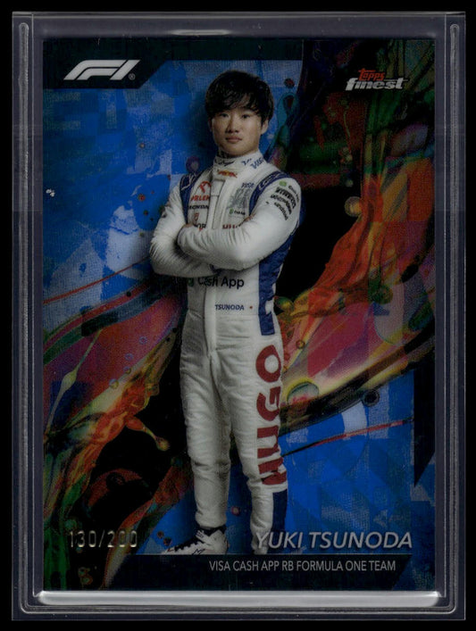 2024 Topps Finest Formula 1 #17 Yuki Tsunoda Blue Refractors #/200