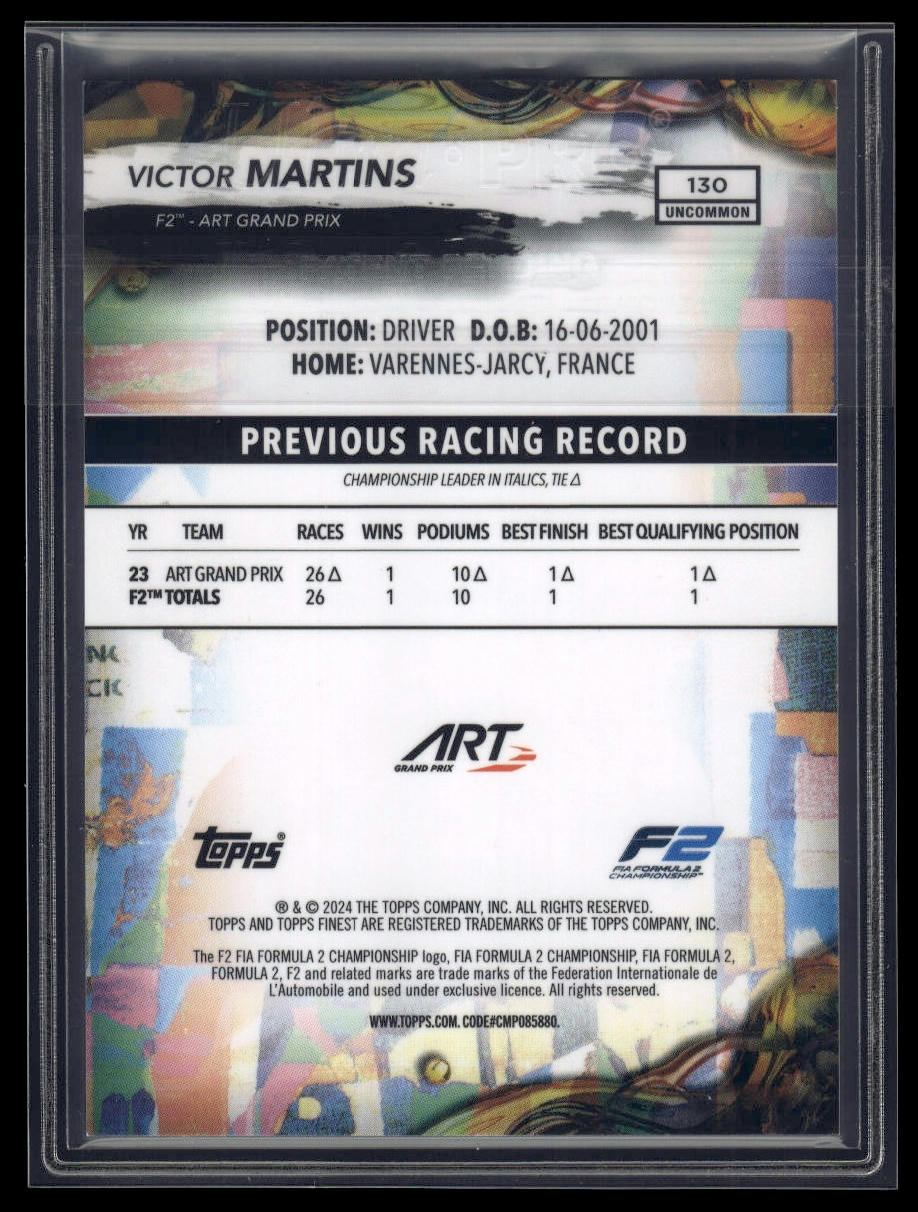 2024 Topps Finest Formula 1 #130 Victor Martins Blue Refractors #/150