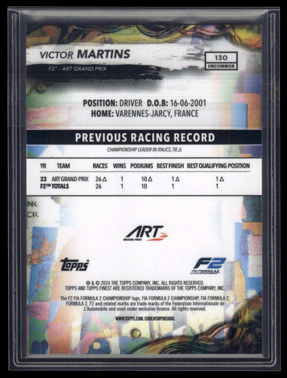2024 Topps Finest Formula 1 #130 Victor Martins Blue Refractors #/150
