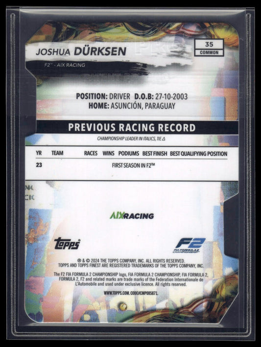 2024 Topps Finest Formula 1 #35 Joshua Dürksen Refractors Die Cut #/99