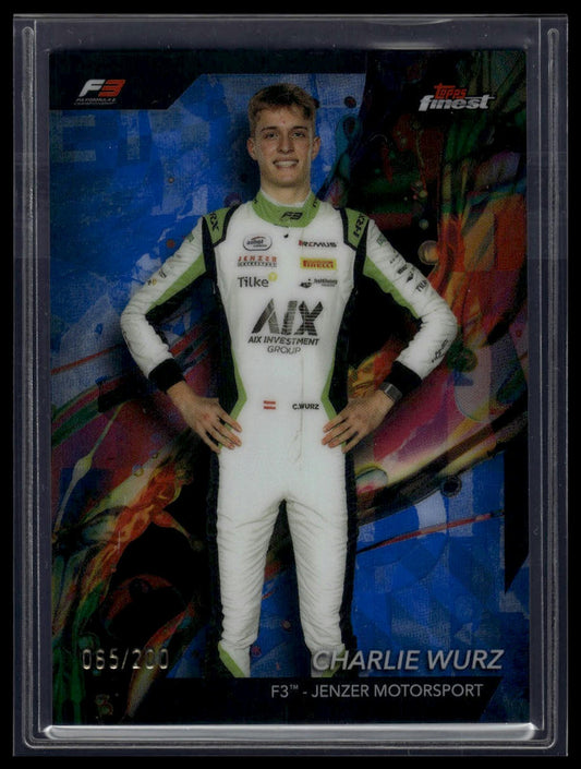 2024 Topps Finest Formula 1 #58 Charlie Wurz Blue Refractors #/200