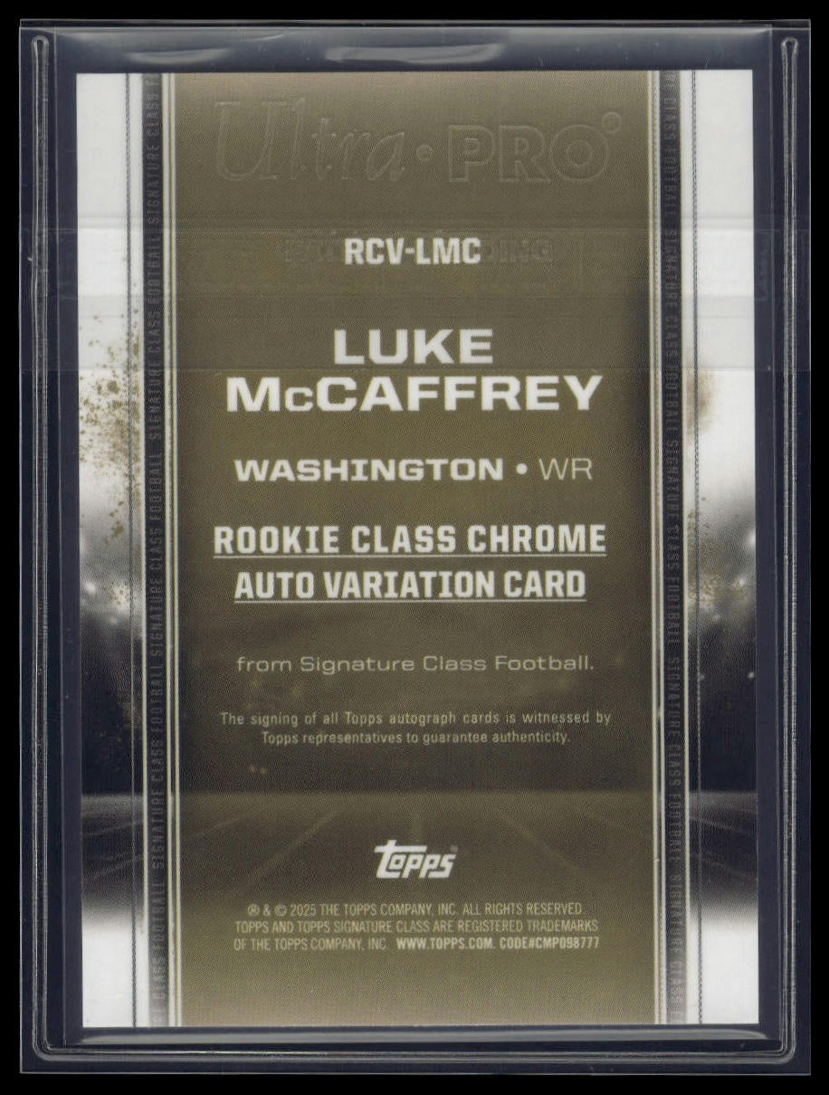 2024 Topps Signature Class #RCV-LMC Luke McCaffrey Chrome Auto Variation