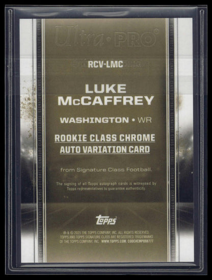 2024 Topps Signature Class #RCV-LMC Luke McCaffrey Chrome Auto Variation