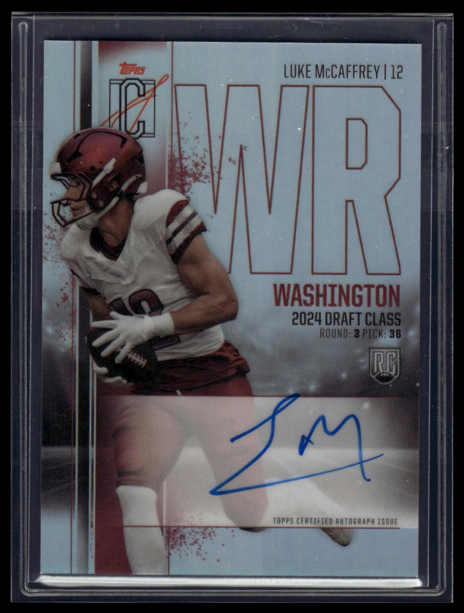 2024 Topps Signature Class #RCV-LMC Luke McCaffrey Chrome Auto Variation