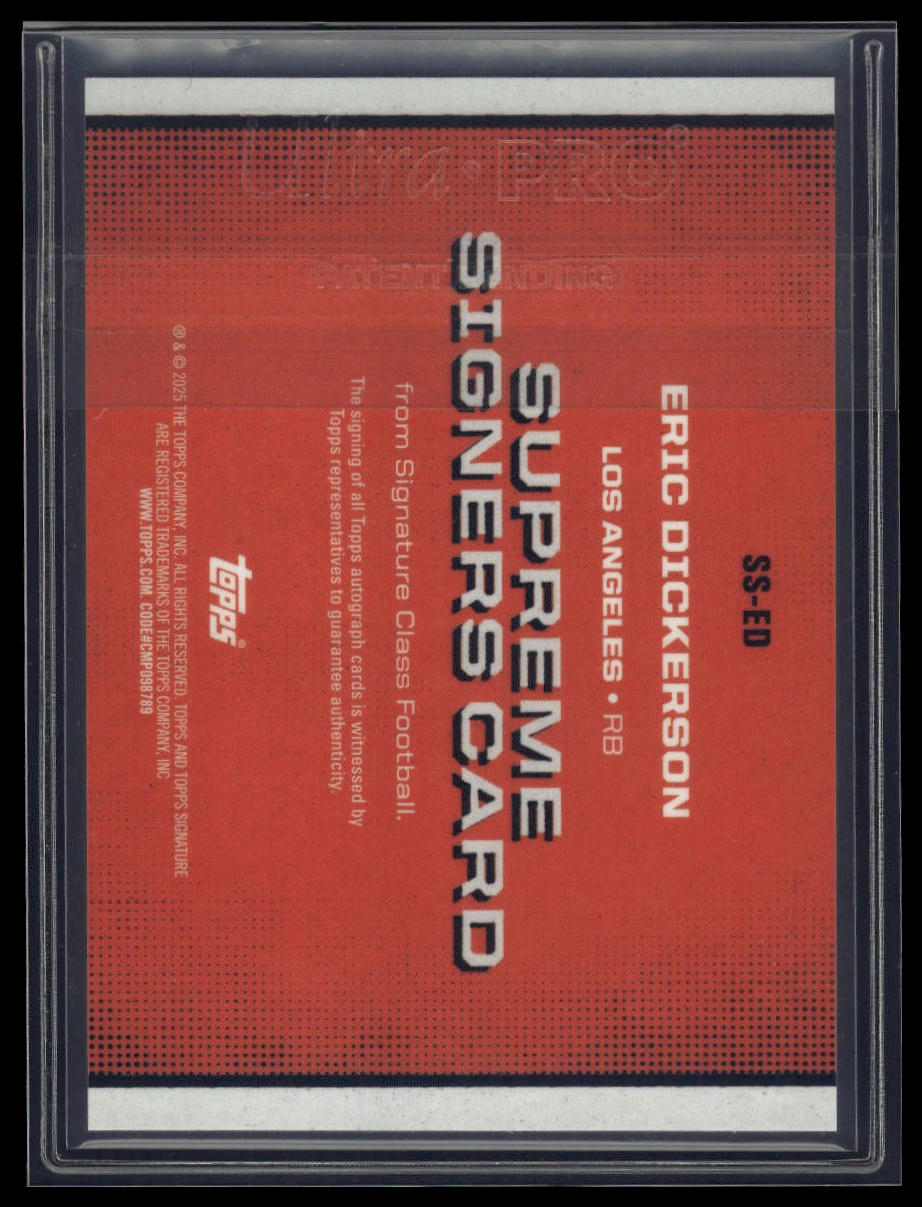 2024 Topps Signature Class #SS-ED Eric Dickerson Supreme Signers Orange /50