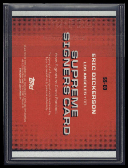 2024 Topps Signature Class #SS-ED Eric Dickerson Supreme Signers Orange /50