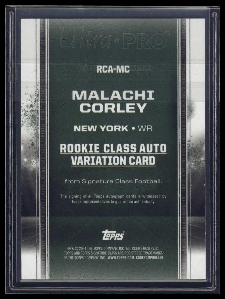 2024 Topps Signature Class #RCA-MC Malachi Corley Rookie Class Auto Variation