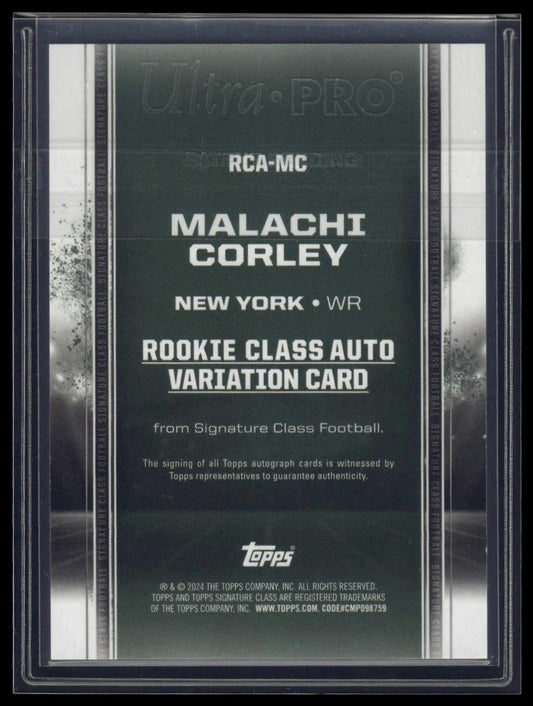 2024 Topps Signature Class #RCA-MC Malachi Corley Rookie Class Auto Variation