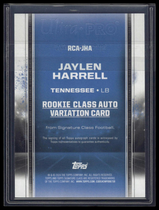 2024 Topps Signature Class #193 Jaylen Harrell Teal #/225