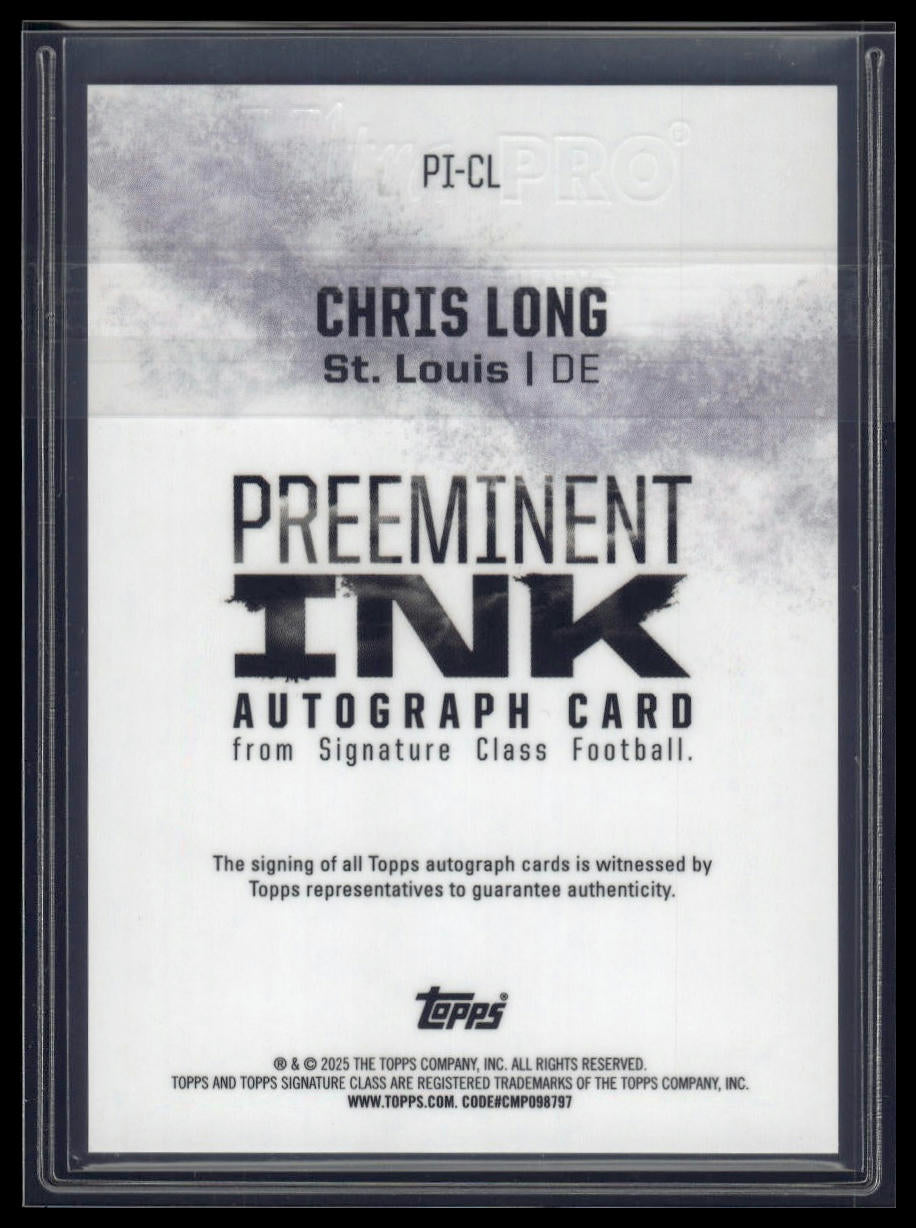 2024 Topps Signature Class #PI-CL Chris Long Preeminent Ink Autographs