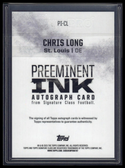2024 Topps Signature Class #PI-CL Chris Long Preeminent Ink Autographs
