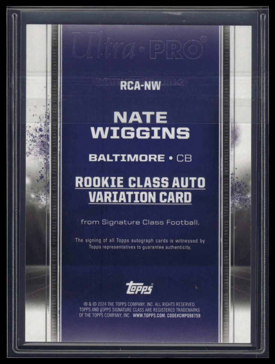 2024 Topps Signature Class #RCA-NW Nate Wiggins Rookie Class Auto Variation