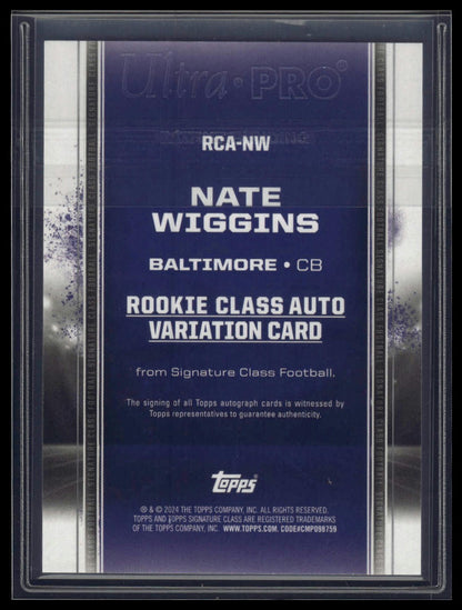 2024 Topps Signature Class #RCA-NW Nate Wiggins Rookie Class Auto Variation