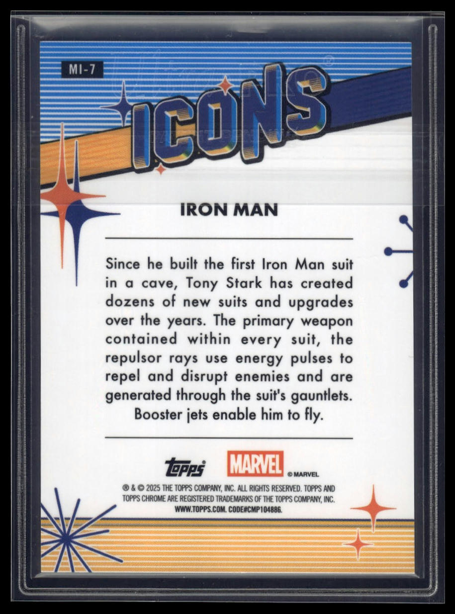 2025 Topps Chrome Marvel #MI-7 Iron Man Marvel Icons