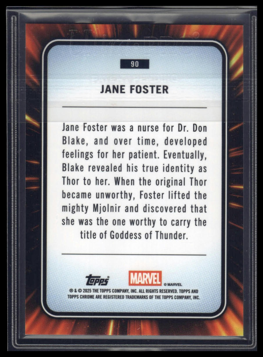 2025 Topps Chrome Marvel #90 Jane Foster Purple Shimmer