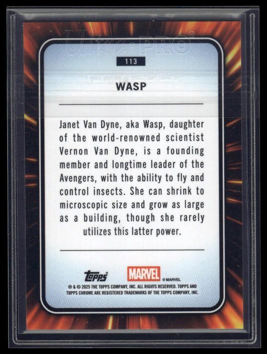2025 Topps Chrome Marvel #113 Wasp Blue & Green Shimmer