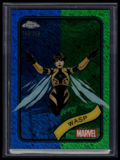 2025 Topps Chrome Marvel #113 Wasp Blue & Green Shimmer