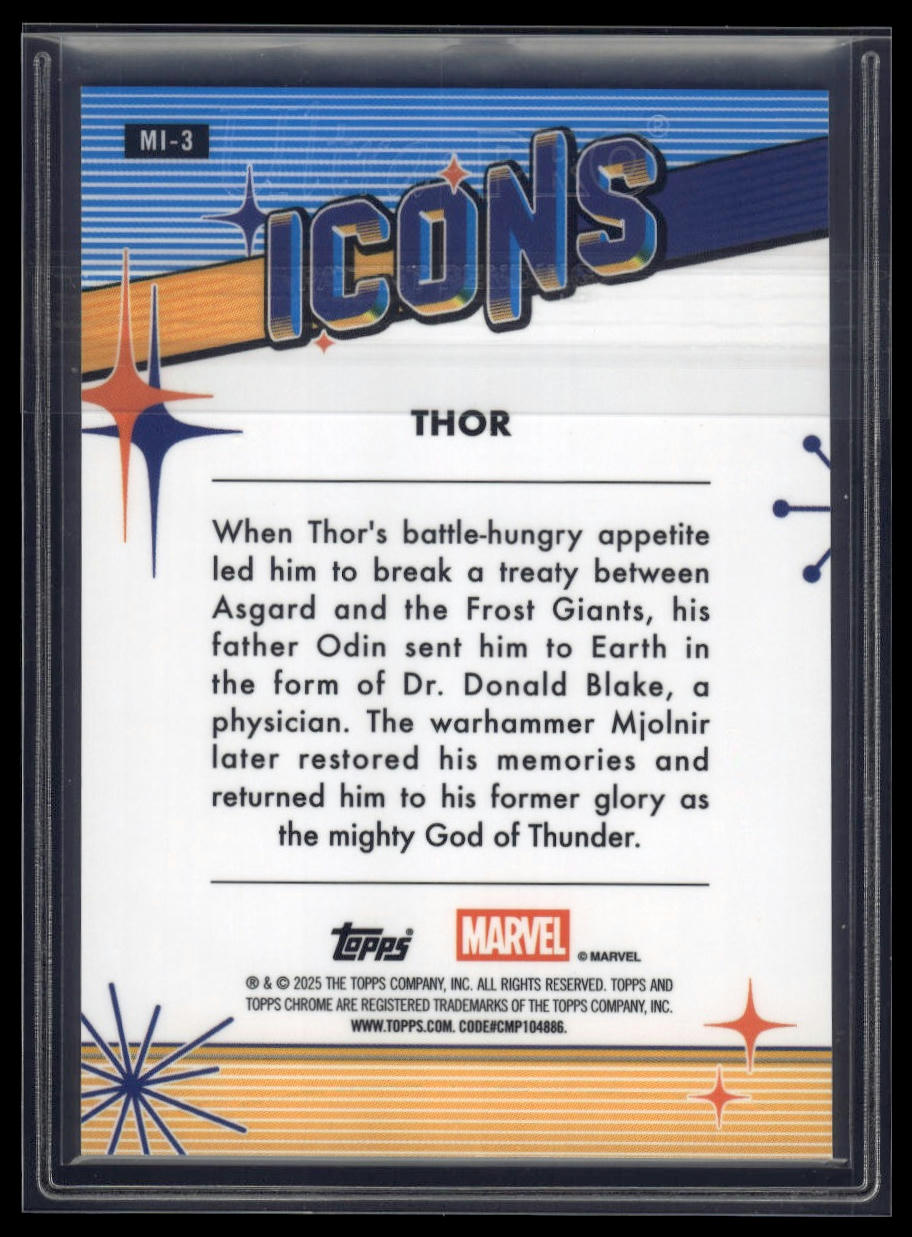 2025 Topps Chrome Marvel #MI-3 Thor Marvel Icons