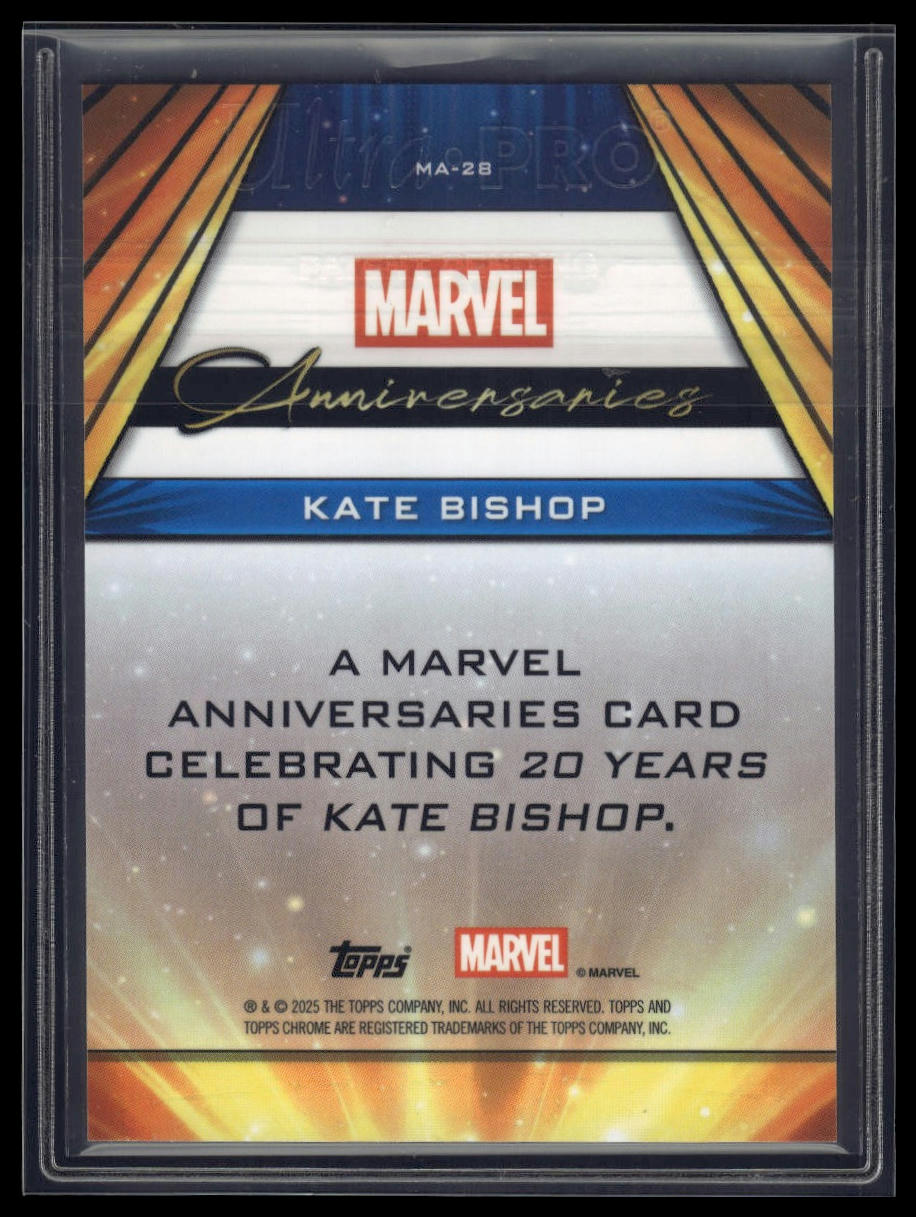 2025 Topps Chrome Marvel #MA-28 Kate Bishop Marvel Anniversaries