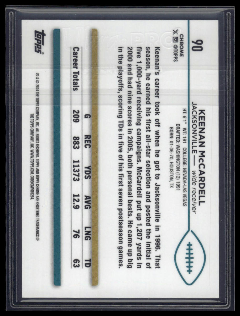 2024 Topps Chrome #90 Keenan McCardell Gold Refractor #/50