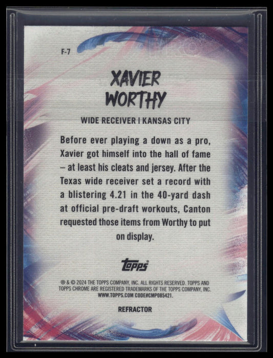 2024 Topps Chrome #F-7 Xavier Worthy Finesse