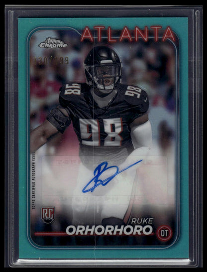 2024 Topps Chrome #RA-ROR Ruke Orhorhoro Rookie Autographs Aqua Sonar /199