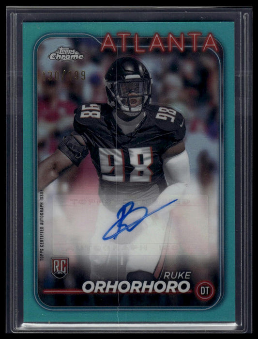 2024 Topps Chrome #RA-ROR Ruke Orhorhoro Rookie Autographs Aqua Sonar /199