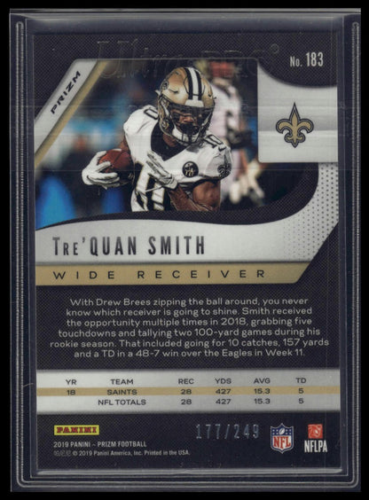2019 Panini Prizm #183 Tre'Quan Smith Orange #/249