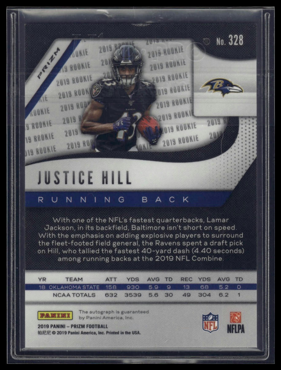 2019 Panini Prizm #328 Justice Hill Rookie Autographs