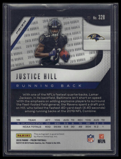 2019 Panini Prizm #328 Justice Hill Rookie Autographs