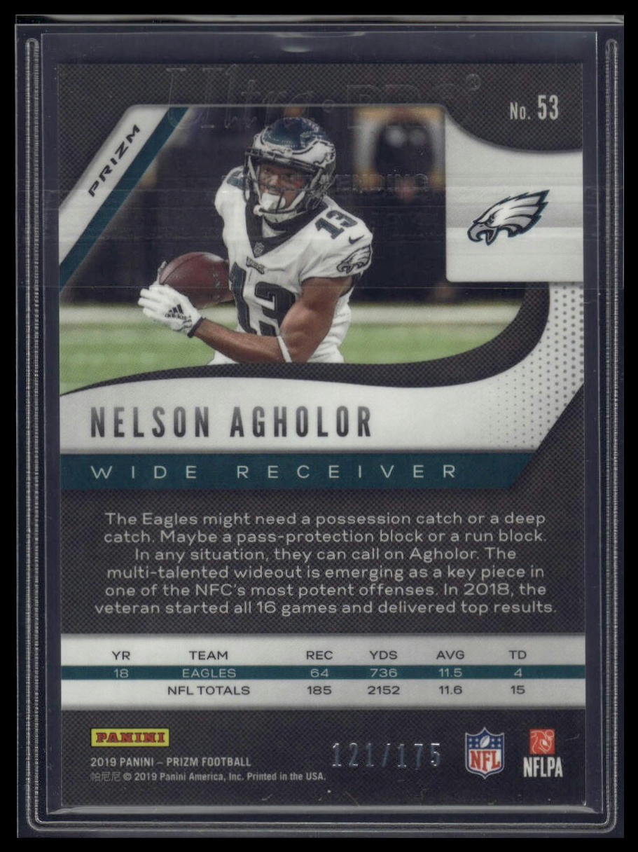 2019 Panini Prizm #53 Nelson Agholor Hyper #/175