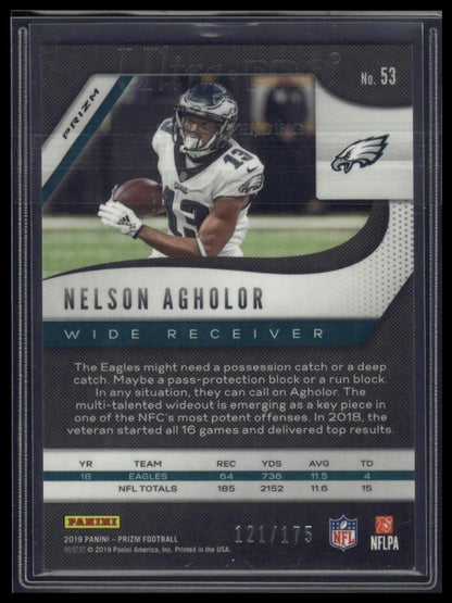 2019 Panini Prizm #53 Nelson Agholor Hyper #/175