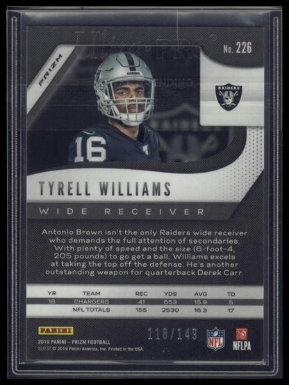 2019 Panini Prizm #226 Tyrell Williams Red Wave #/149
