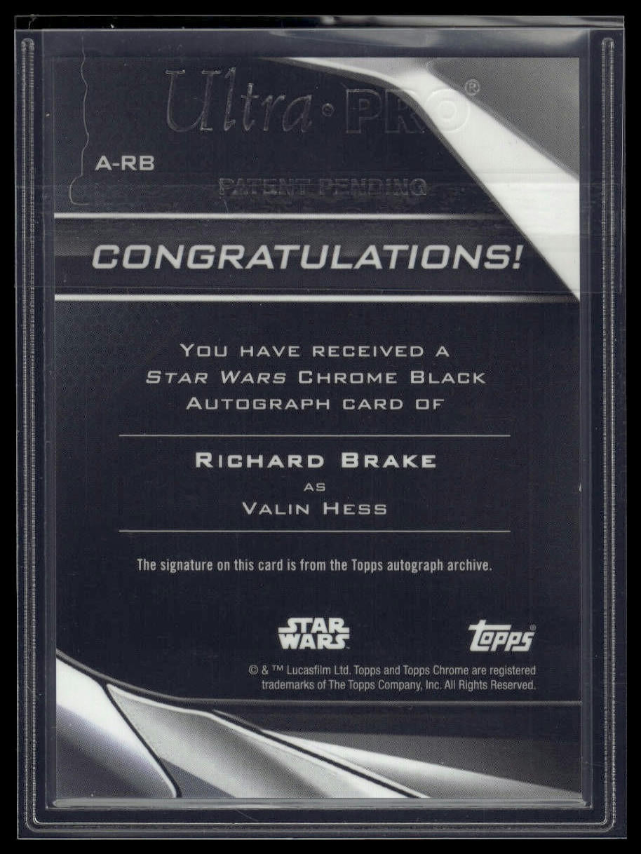 2023 Topps Chrome Black Star Wars #A-RB Richard Brake Autographs
