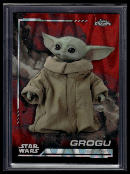 2024 Topps Chrome Star Wars #22 Grogu Red Blaster Raywave Refractor
