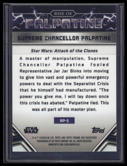 2024 Topps Chrome Star Wars #RP-5 Emergency Powers The Rise of Palpatine
