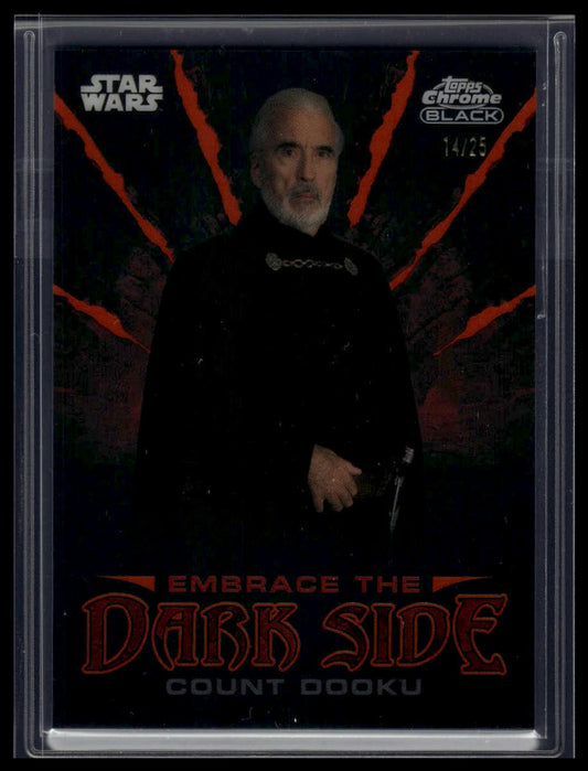 2024 Topps Chrome Black Star Wars Count Dooku Embrace the Dark Side /25