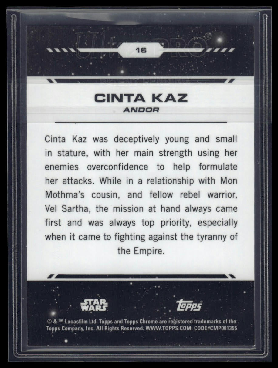 2024 Topps Chrome Star Wars #16 Cinta Kaz Red Blaster Raywave Refractor