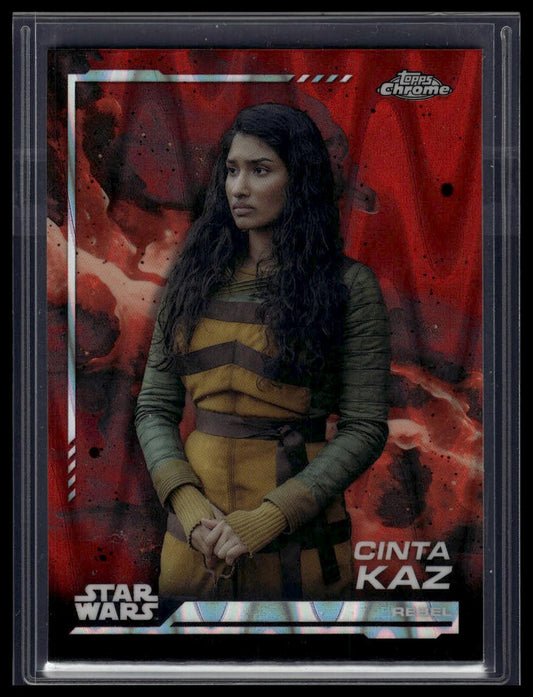 2024 Topps Chrome Star Wars #16 Cinta Kaz Red Blaster Raywave Refractor