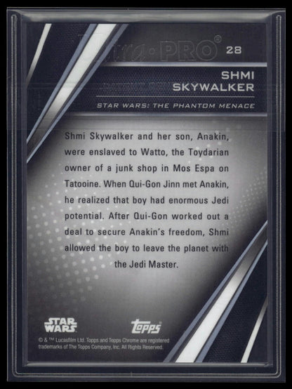 2023 Topps Chrome Black Star Wars #28 Shmi Skywalker Refractor