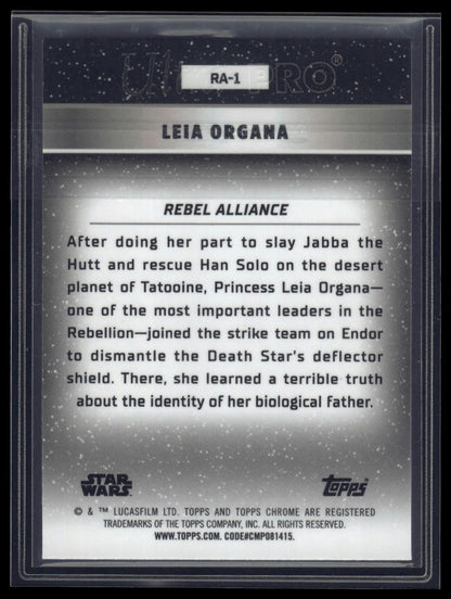 2024 Topps Chrome Star Wars #RA-1 Leia Organa The Galactic Civil War
