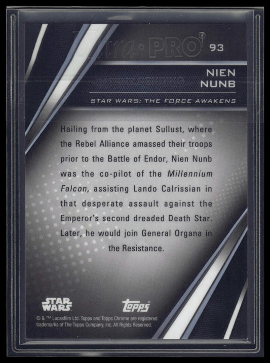 2023 Topps Chrome Black Star Wars #93 Nien Nunb Refractor