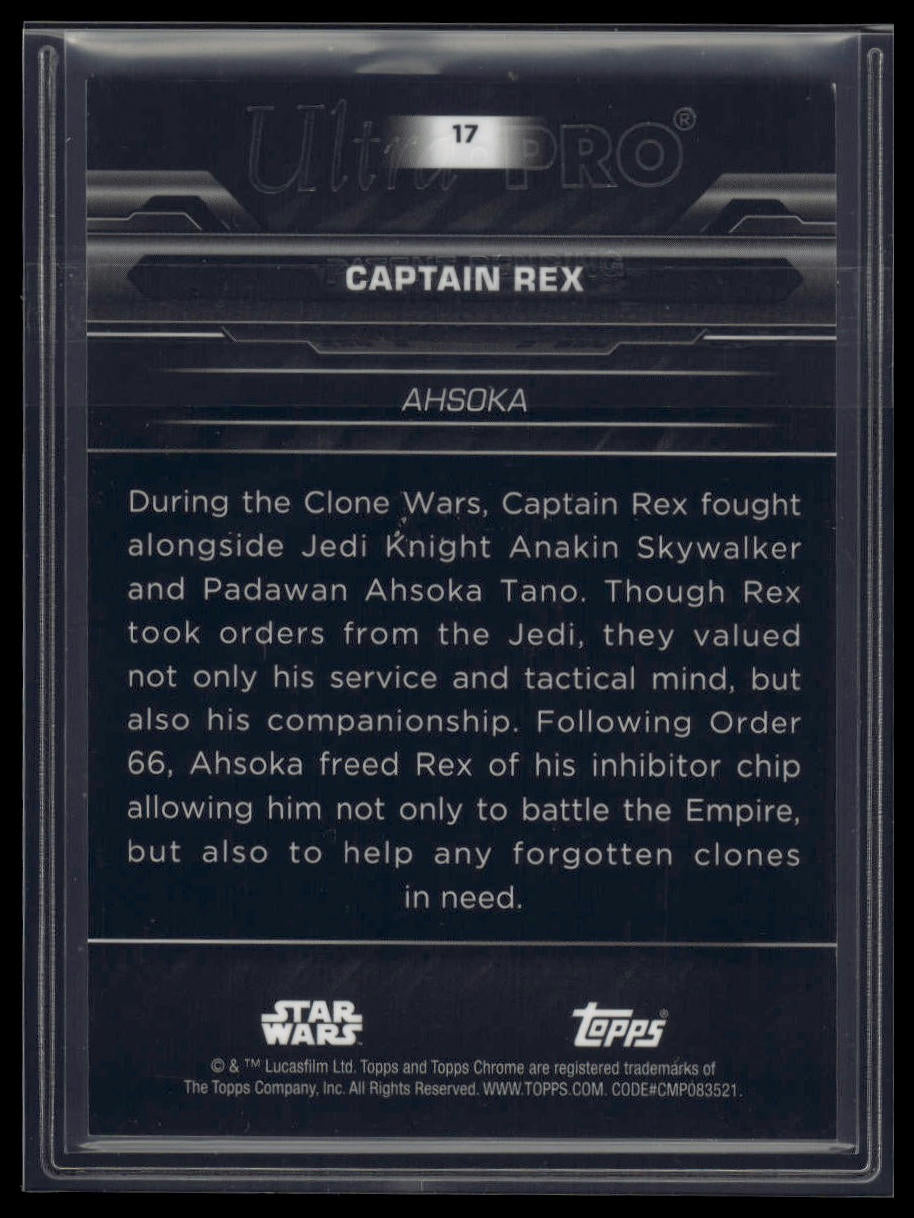2024 Topps Chrome Black Star Wars #17 Captain Rex Orange Refractor