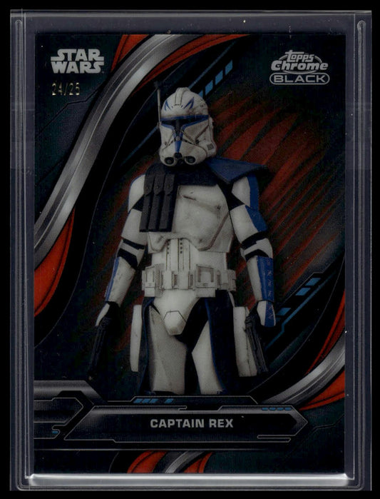 2024 Topps Chrome Black Star Wars #17 Captain Rex Orange Refractor