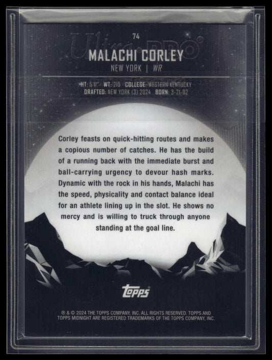 2024 Topps Midnight #74 Malachi Corley Morning #/149