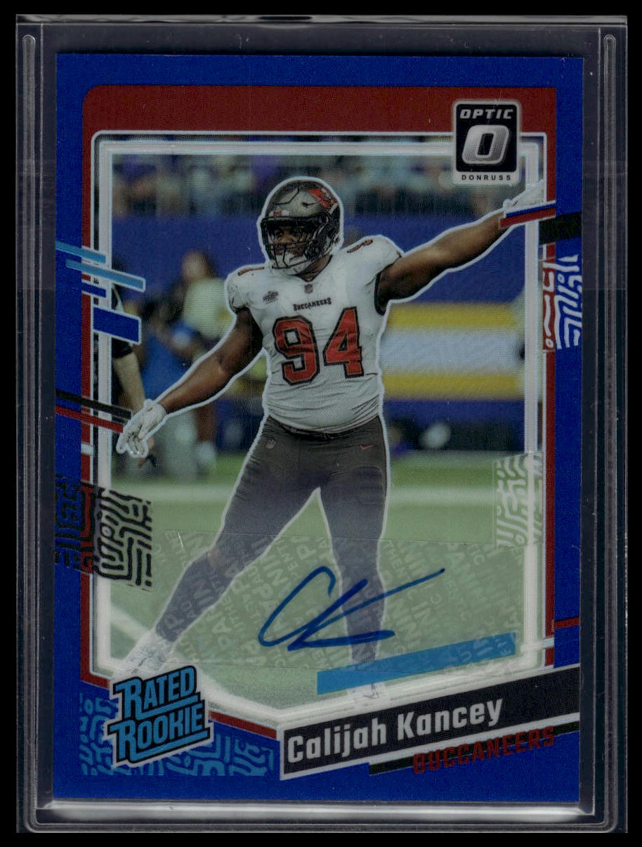 2023 Donruss Optic #295 Calijah Kancey Rated Rookies Autographs Blue #/99